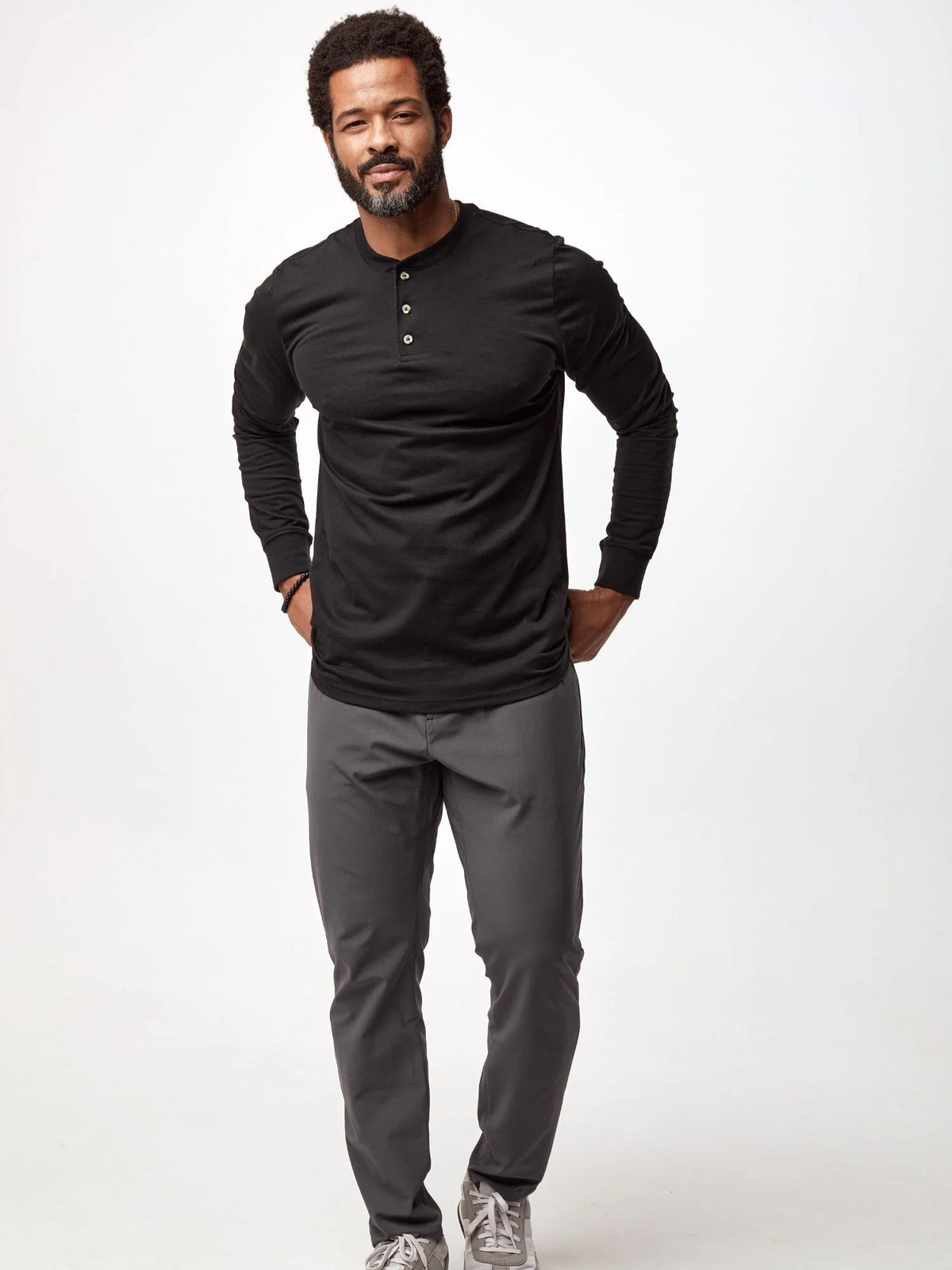 Black Long Sleeve Henley