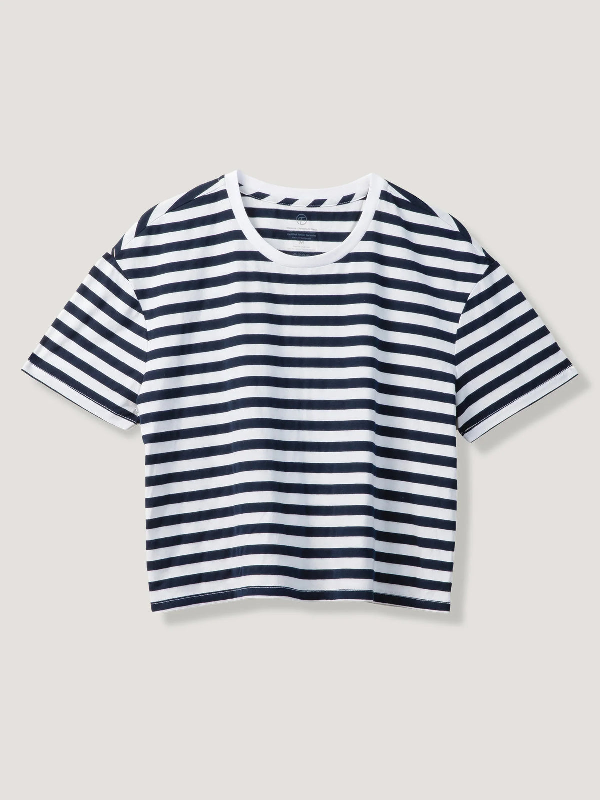 Navy & White Striped Boxy Tee