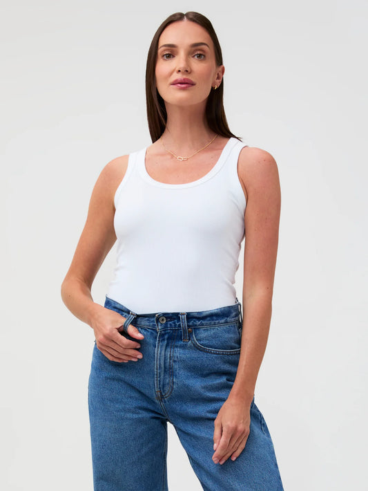 White Ribbed Tank