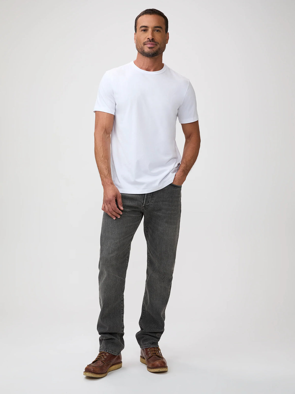 Heritage White Cotton Crew
