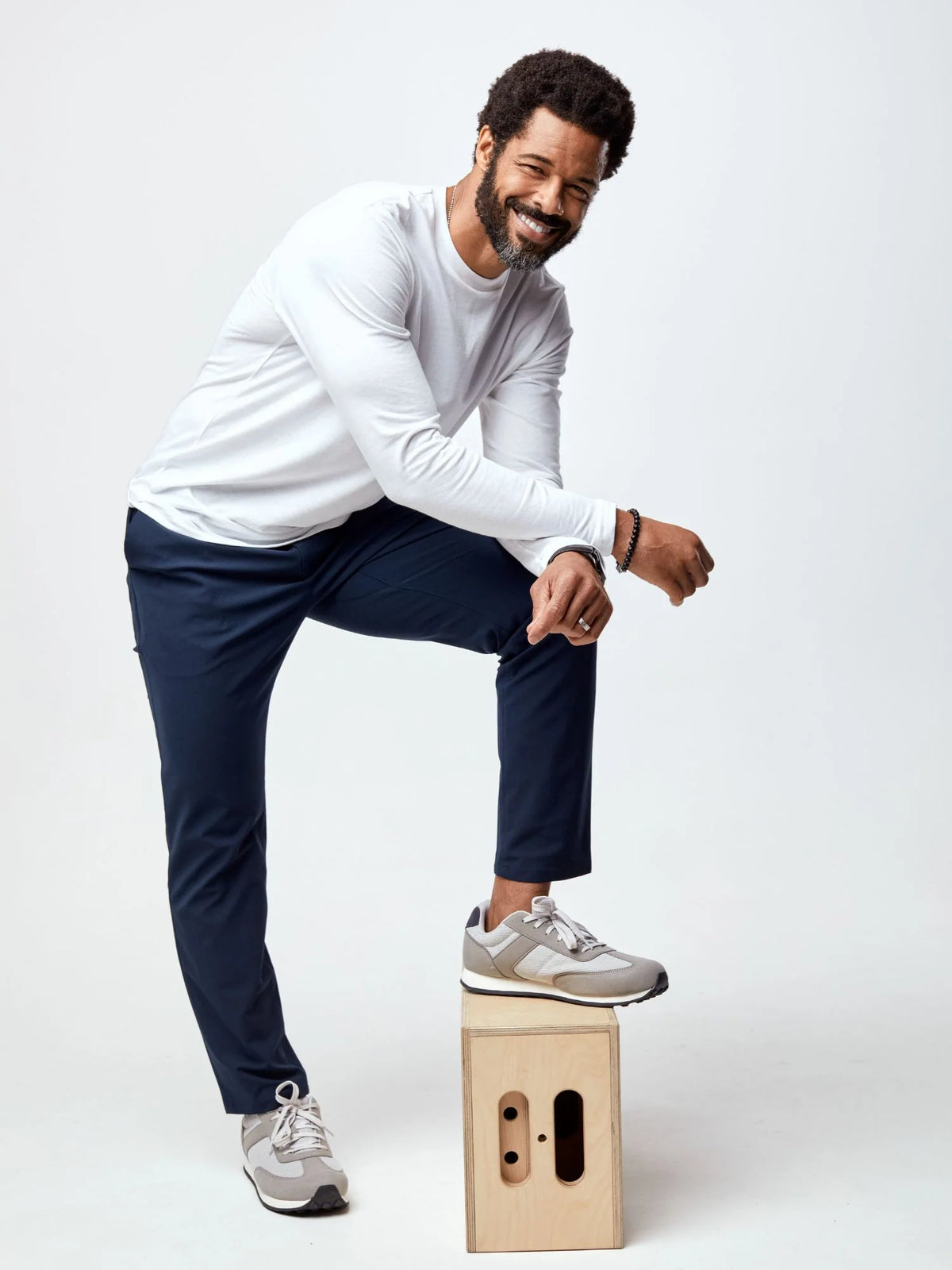 White Long Sleeve Crew Neck