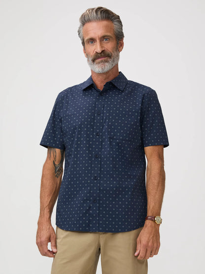 Navy Print All Day Short Sleeve Shirt