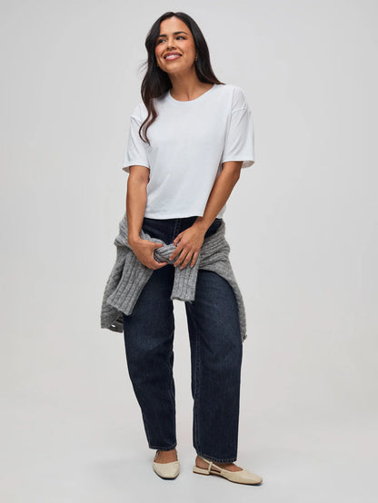 White Boxy Tee